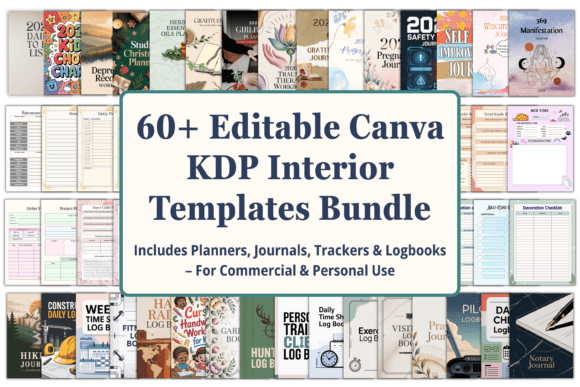 Download 60+ Editable Canva KDP Interior | Bundle - Editable Collection